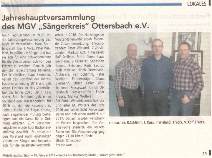 10.02.2017 - Mitteilungsblatt